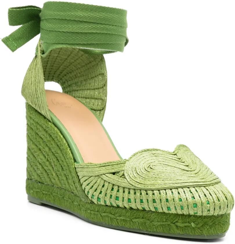 Castañer Cacia espadrilles met gestrikte enkel Groen - Foto 3