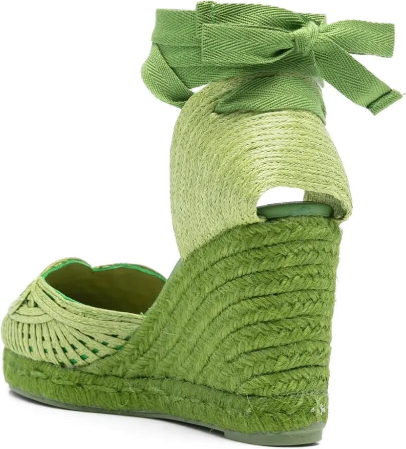 Castañer Cacia espadrilles met gestrikte enkel Groen - Foto 2