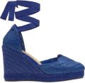 Castañer Cacia espadrilles met sleehak en hartpatroon Blauw - Blauw