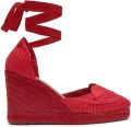 Castañer Cacia espadrilles met sleehak en hartpatroon Rood - Rood