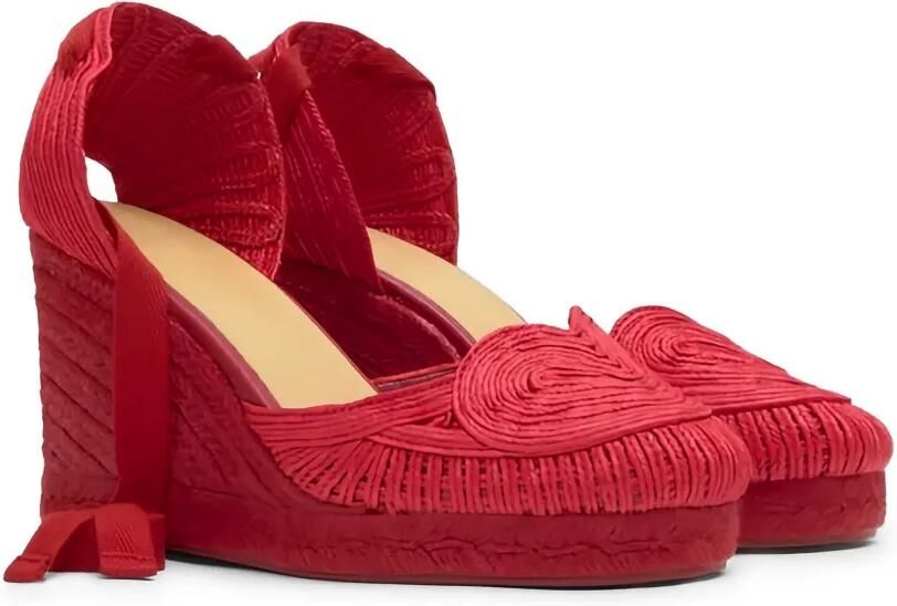 Castañer Cacia espadrilles met sleehak en hartpatroon Rood - Foto 2