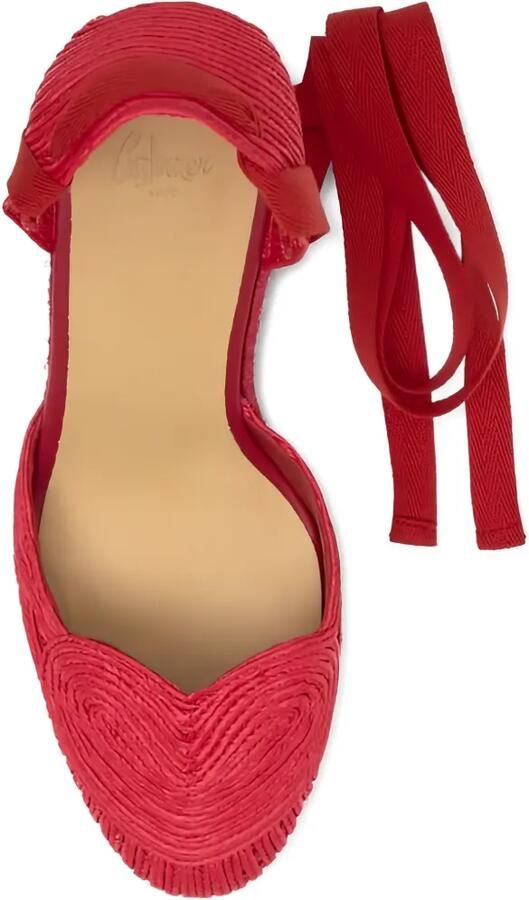 Castañer Cacia espadrilles met sleehak en hartpatroon Rood - Foto 5