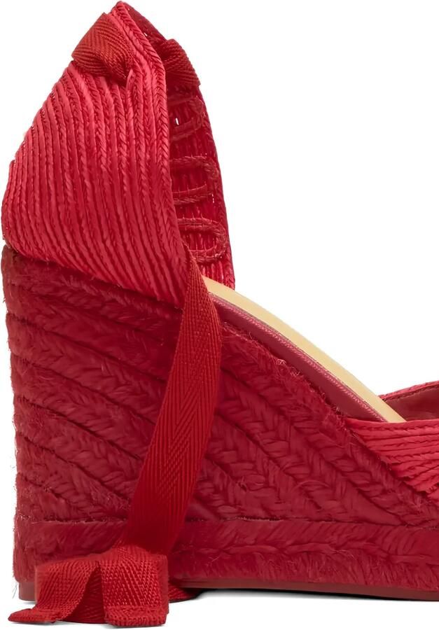 Castañer Cacia espadrilles met sleehak en hartpatroon Rood - Foto 4