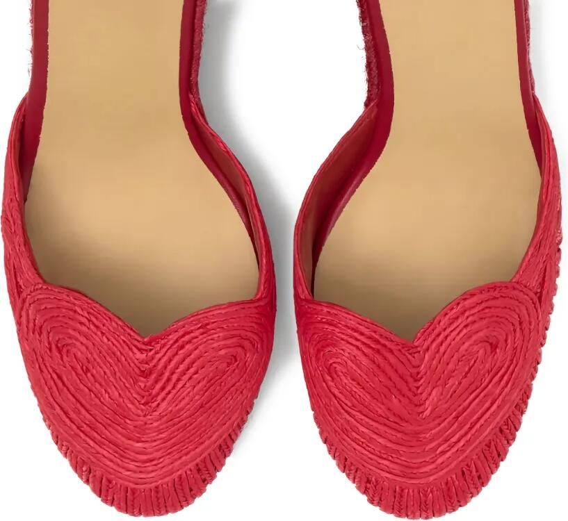 Castañer Cacia espadrilles met sleehak en hartpatroon Rood - Foto 3