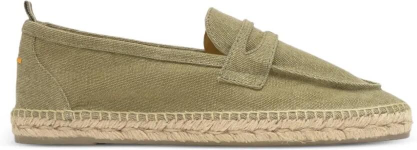 Castañer Canvas espadrilles met penny slot Groen