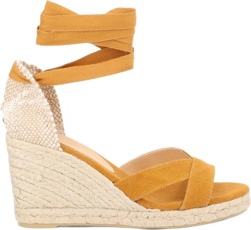 Castañer canvas wedge sandals Geel