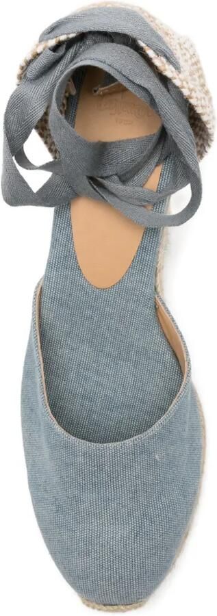 Castañer Carina canvas espadrilles met gestrikte enkels Blauw