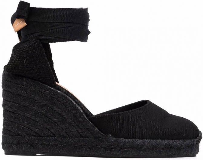 Castañer Carina espadrilles met sleehak Zwart