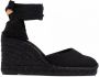 Castañer Carina espadrilles met sleehak Zwart - Thumbnail 1