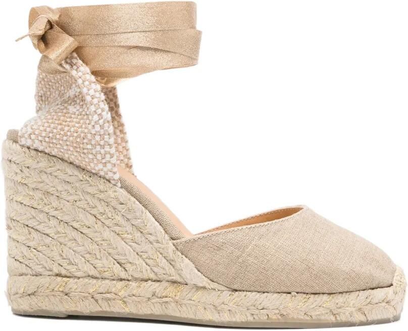 Castañer Carina espadrilles met sleehak Beige