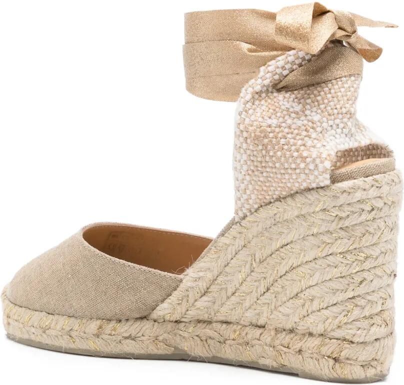 Castañer Carina espadrilles met sleehak Beige - Foto 2