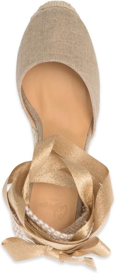 Castañer Carina espadrilles met sleehak Beige - Foto 3