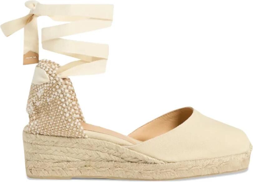 Castañer Carina espadrilles met sleehak Beige