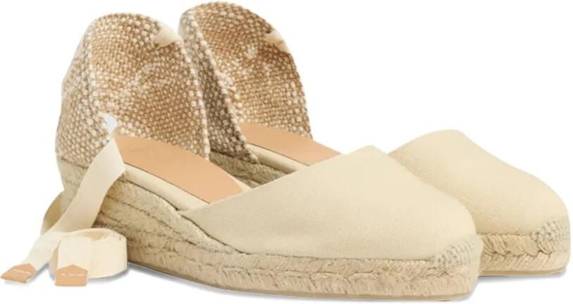 Castañer Carina espadrilles met sleehak Beige - Foto 4