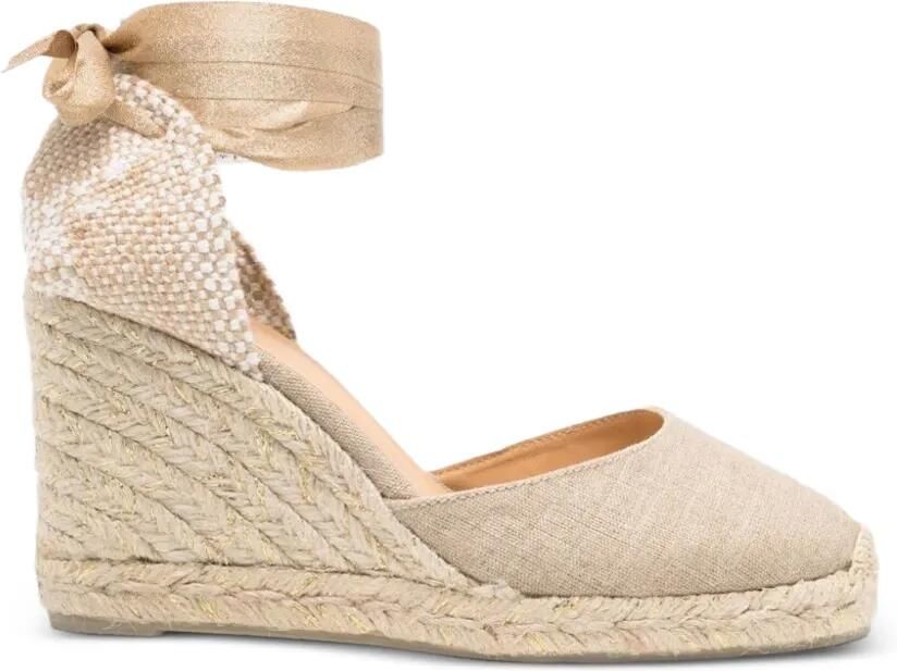 Castañer Carina espadrilles met sleehak Beige