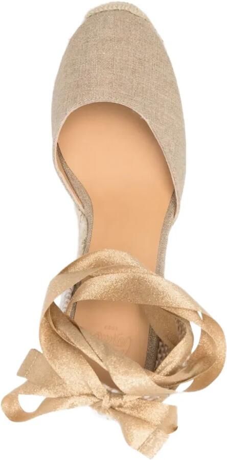 Castañer Carina espadrilles met sleehak Beige - Foto 3