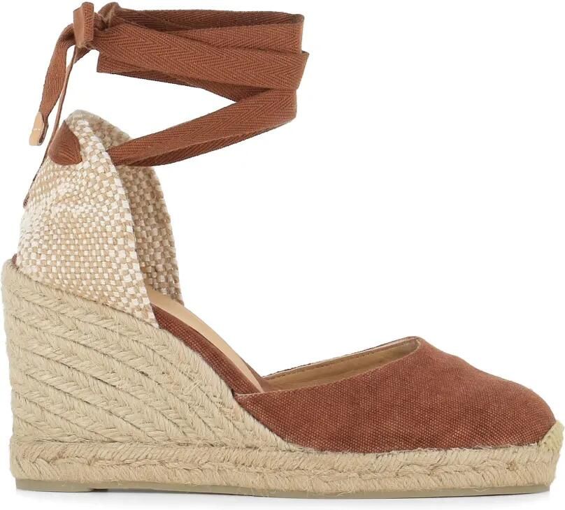 Castañer Carina espadrilles met sleehak Bruin