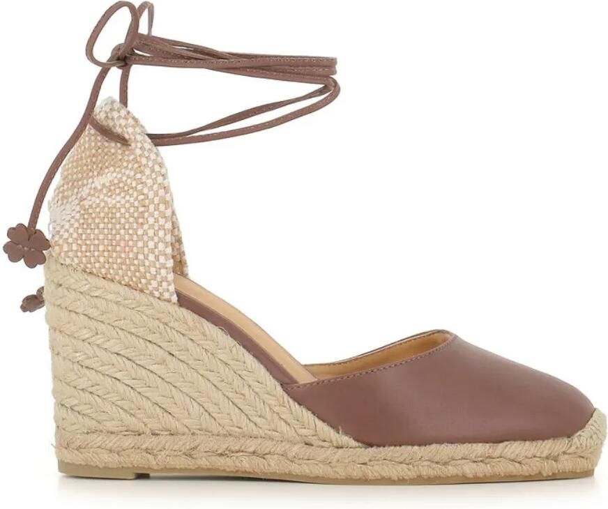 Castañer Carina espadrilles met sleehak Bruin