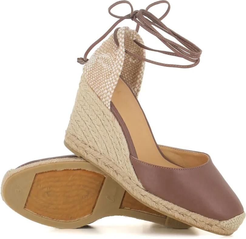 Castañer Carina espadrilles met sleehak Bruin - Foto 4