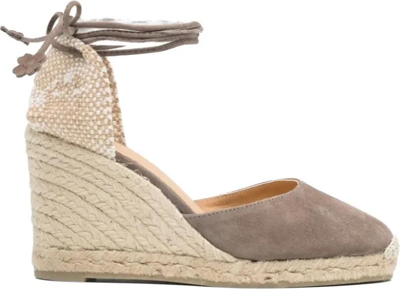 Castañer Carina espadrilles met sleehak Grijs
