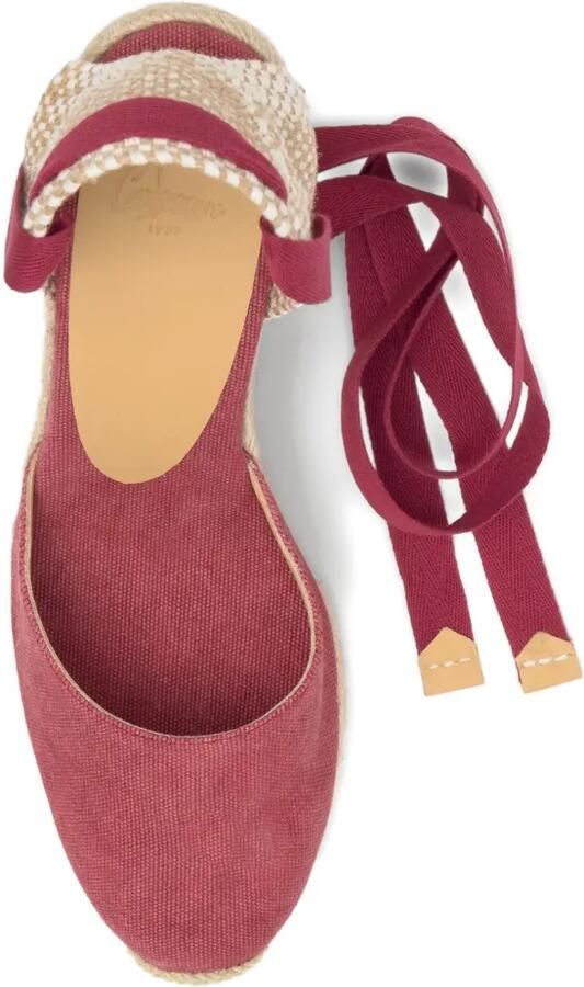 Castañer Carina espadrilles met sleehak Rood - Foto 3