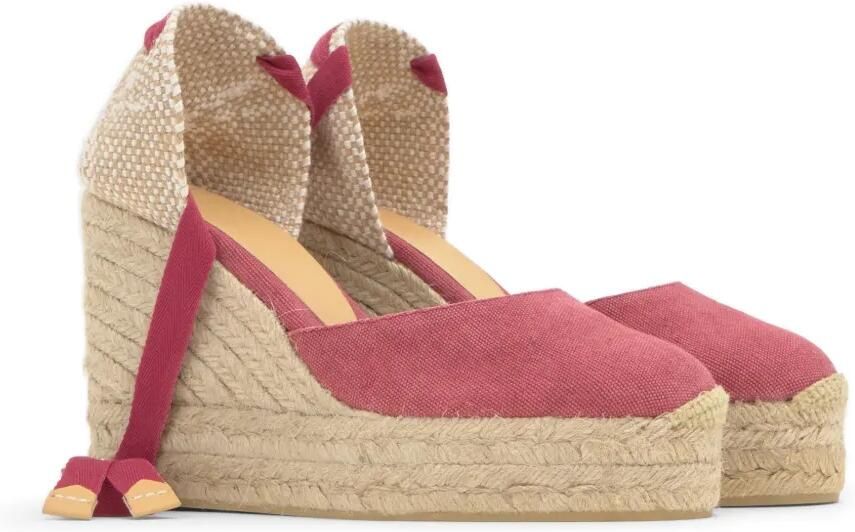 Castañer Carina espadrilles met sleehak Roze - Foto 5