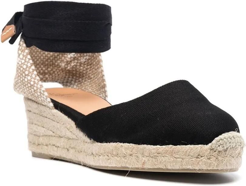 Castañer Carina espadrilles met sleehak Zwart - Foto 2