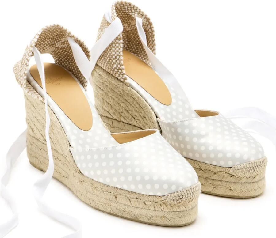 Castañer Carina espadrilles met stippen en sleehak Grijs - Foto 2