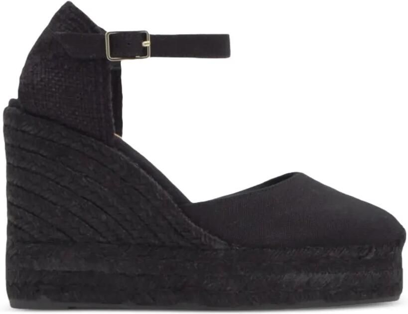 Castañer Carol C espadrilles met sleehak en gespsluiting Zwart