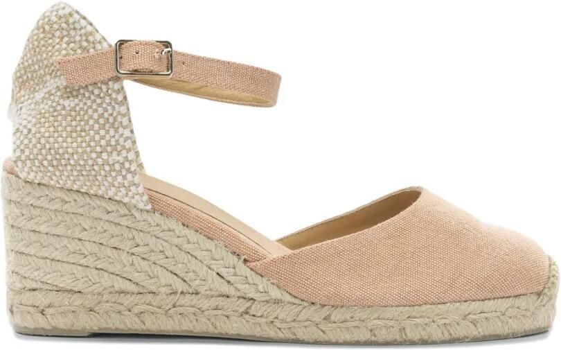Castañer Carol espadrilles met sleehak en gespsluiting Roze