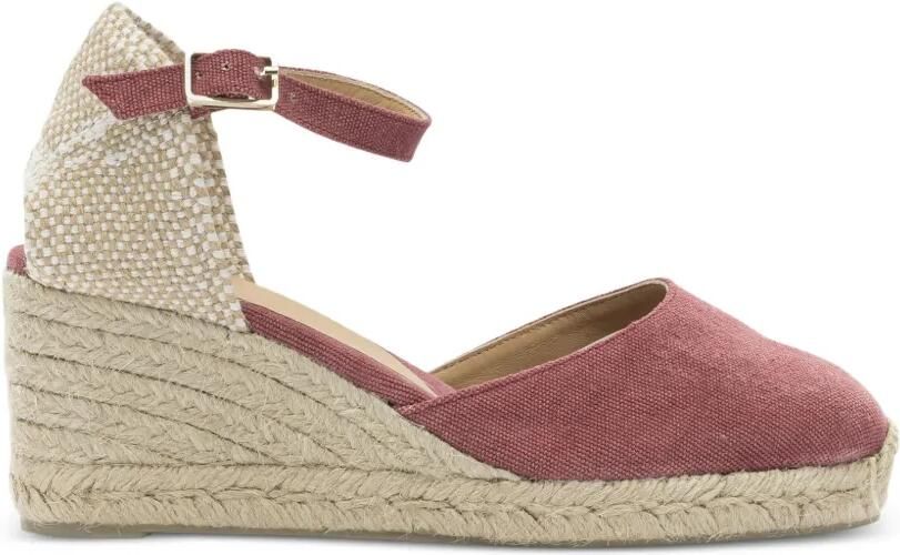 Castañer Carol espadrilles met sleehak Roze