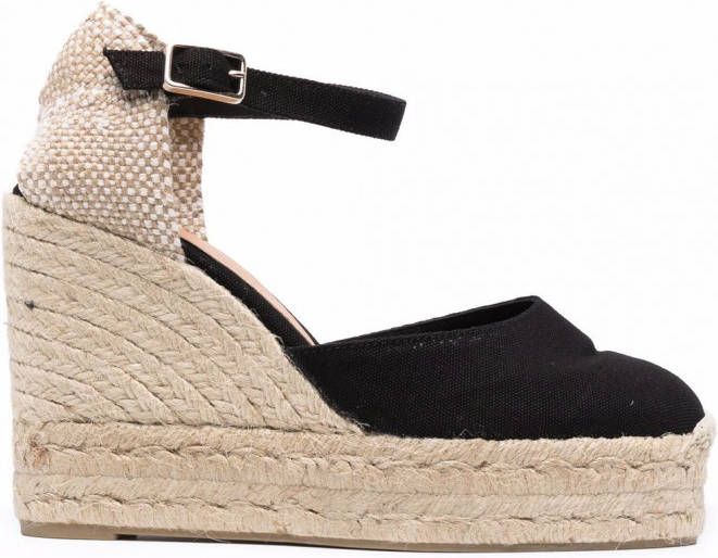 Castañer Carol espadrilles met sleehak Zwart