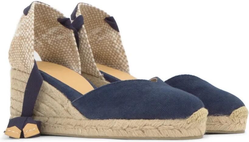Castañer Chiara canvas espadrilles met sleehak Blauw - Foto 5