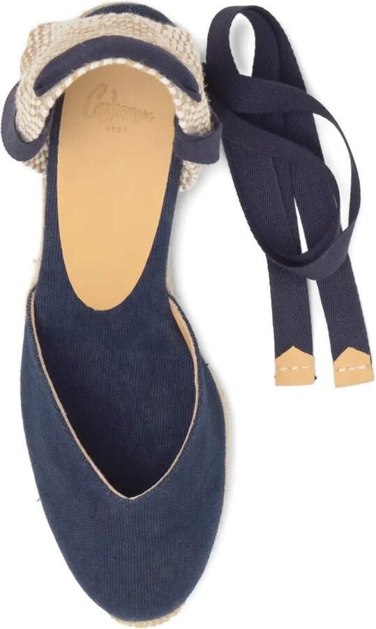 Castañer Chiara canvas espadrilles met sleehak Blauw - Foto 4
