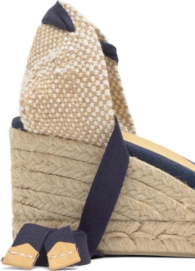 Castañer Chiara canvas espadrilles met sleehak Blauw - Foto 3