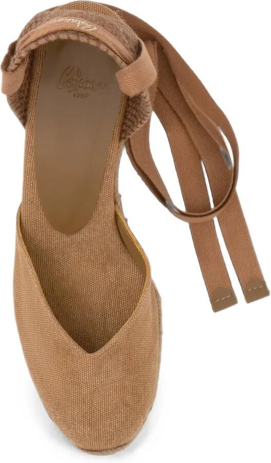 Castañer Chiara espadrilles met sleehak Beige - Foto 4