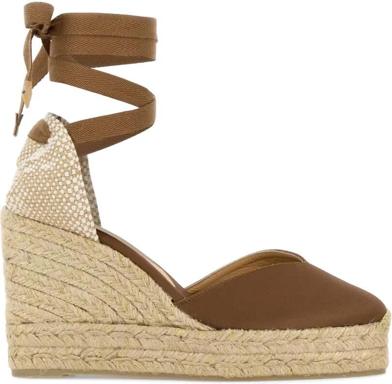 Castañer Chiara espadrilles met sleehak Bruin