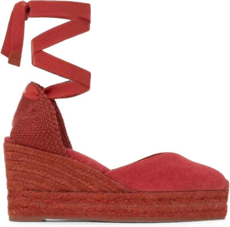 Castañer Chiara espadrilles met sleehak Rood