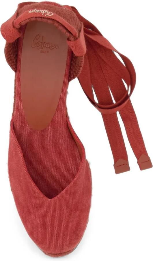 Castañer Chiara espadrilles met sleehak Rood - Foto 4