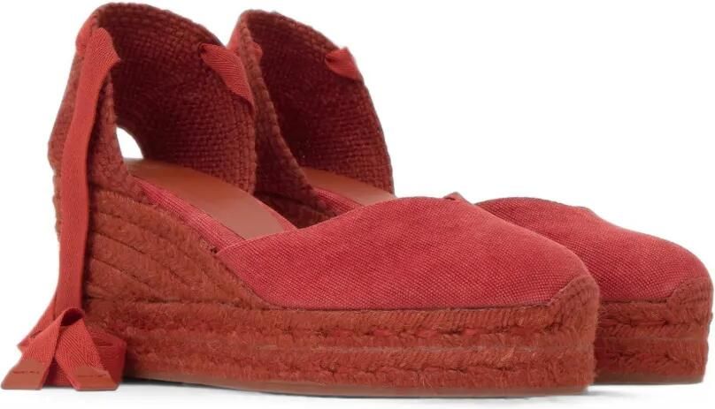 Castañer Chiara espadrilles met sleehak Rood - Foto 5