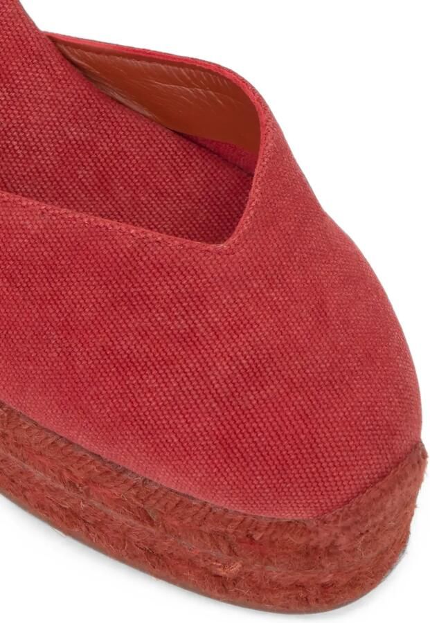 Castañer Chiara espadrilles met sleehak Rood - Foto 3