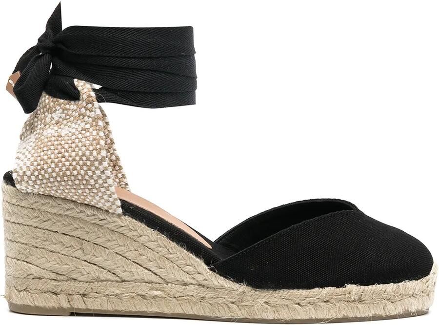 Castañer Chiara espadrilles met sleehak Zwart