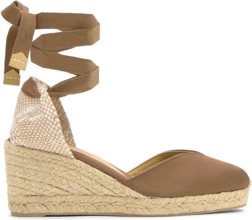 Castañer Chiara espadrilles met strik Bruin