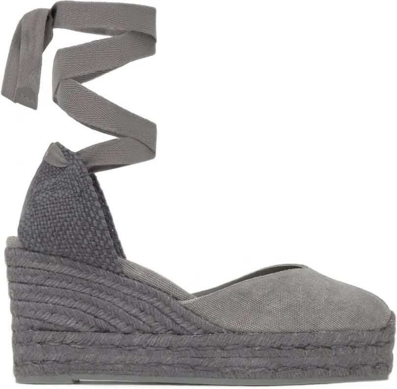 Castañer Chiara espadrilles met striksluiting Grijs