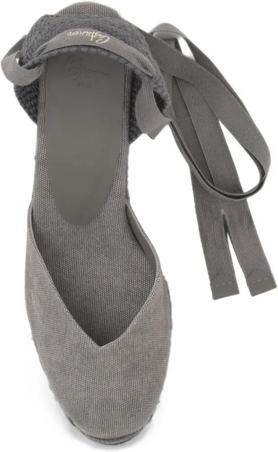 Castañer Chiara espadrilles met striksluiting Grijs - Foto 4