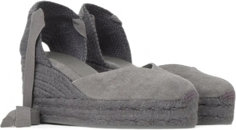 Castañer Chiara espadrilles met striksluiting Grijs - Foto 5
