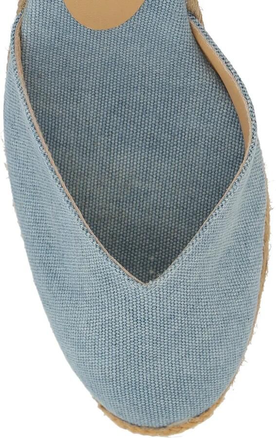 Castañer Chiara sandalen met sleehak en gestrikt bandje Blauw