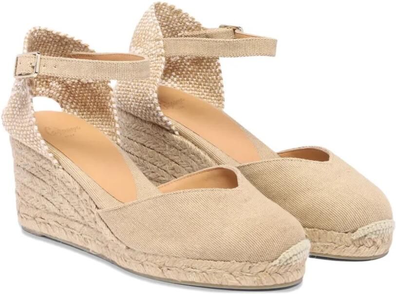Castañer Chiarita espadrilles met sleehak en gespsluiting Beige