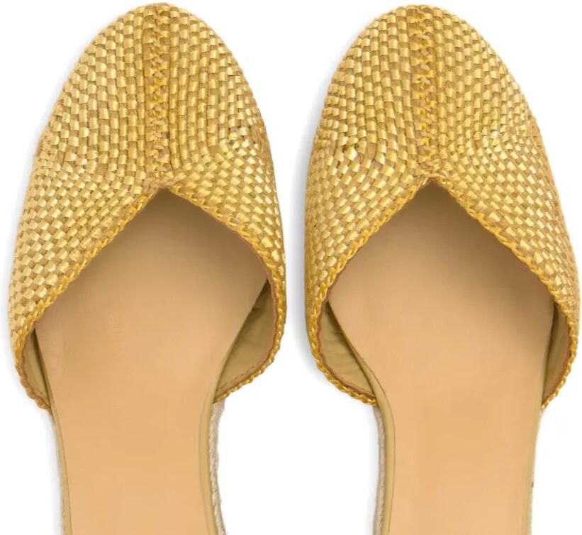 Castañer Cora espadrilles met sleehak Geel - Foto 3