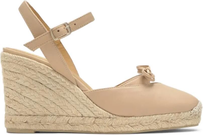 Castañer Cyra espadrilles met sleehak en strik-detail Beige